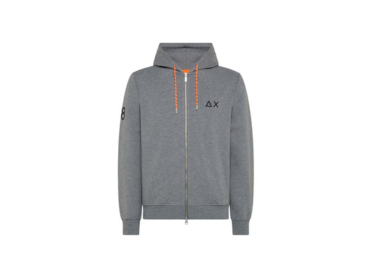 SUN68 Felpa Cappuccio Zip Fluo Grigio F41115 - Sandrini Calzature e Abbigliamento