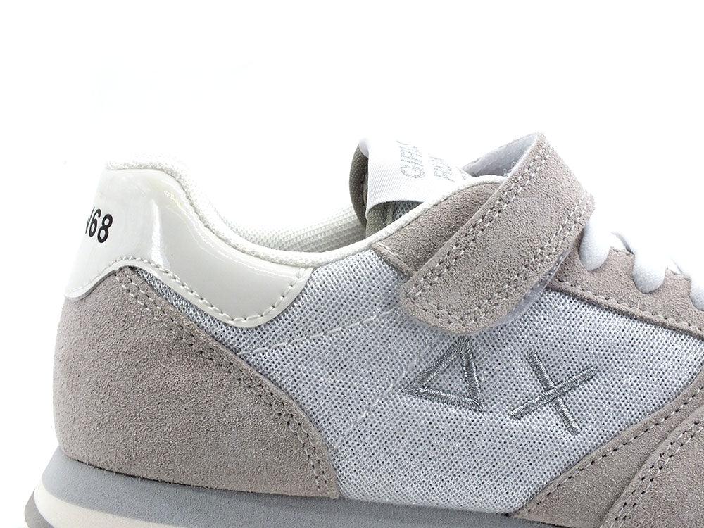 SUN68 Girl's Ally Glitter Mesh Sneaker Bambino Silver Bianco Z32403 - Sandrini Calzature e Abbigliamento
