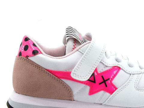 SUN68 Girl's Stargirl Back Pois Sneaker Bianco Fuxia Z32413 - Sandrini Calzature e Abbigliamento