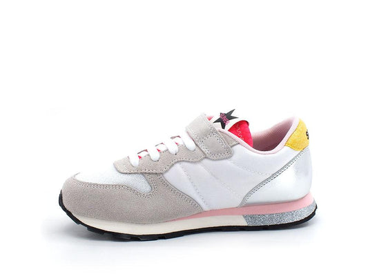 SUN68 Girl's Stargirl Glitter Logo Sneaker Bambino Bianco Z32411 - Sandrini Calzature e Abbigliamento