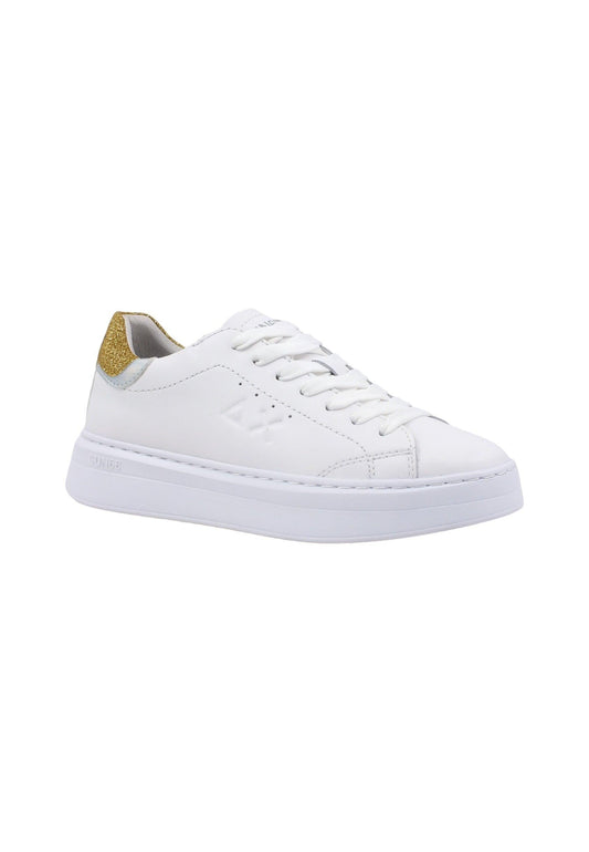 SUN68 Grace Leather Sneaker Donna Bianco Oro Z43225 - Sandrini Calzature e Abbigliamento