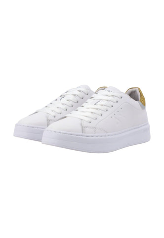 SUN68 Grace Leather Sneaker Donna Bianco Oro Z43225 - Sandrini Calzature e Abbigliamento