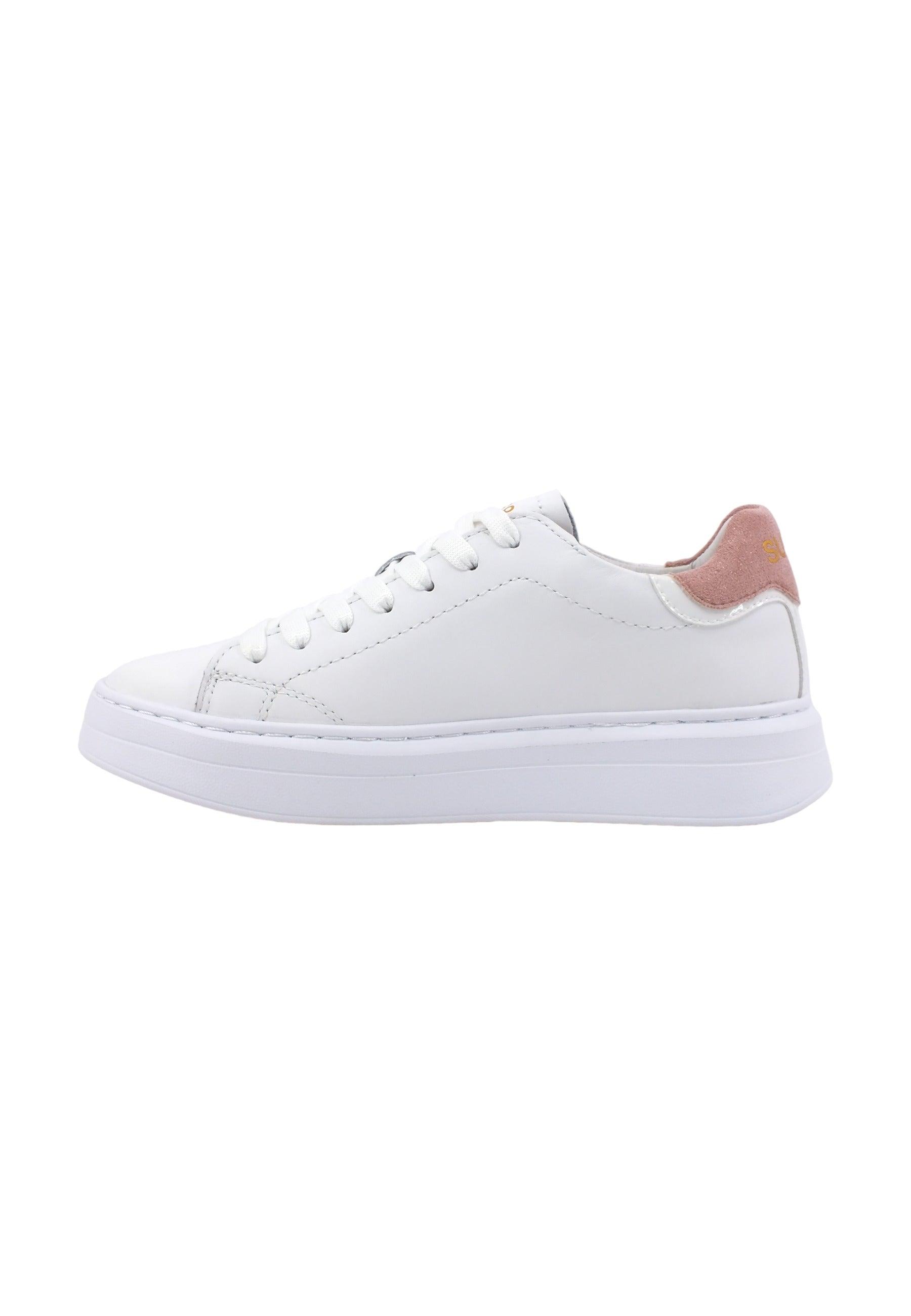 SUN68 Grace Leather Sneaker Donna Bianco Rosa Z43225 - Sandrini Calzature e Abbigliamento