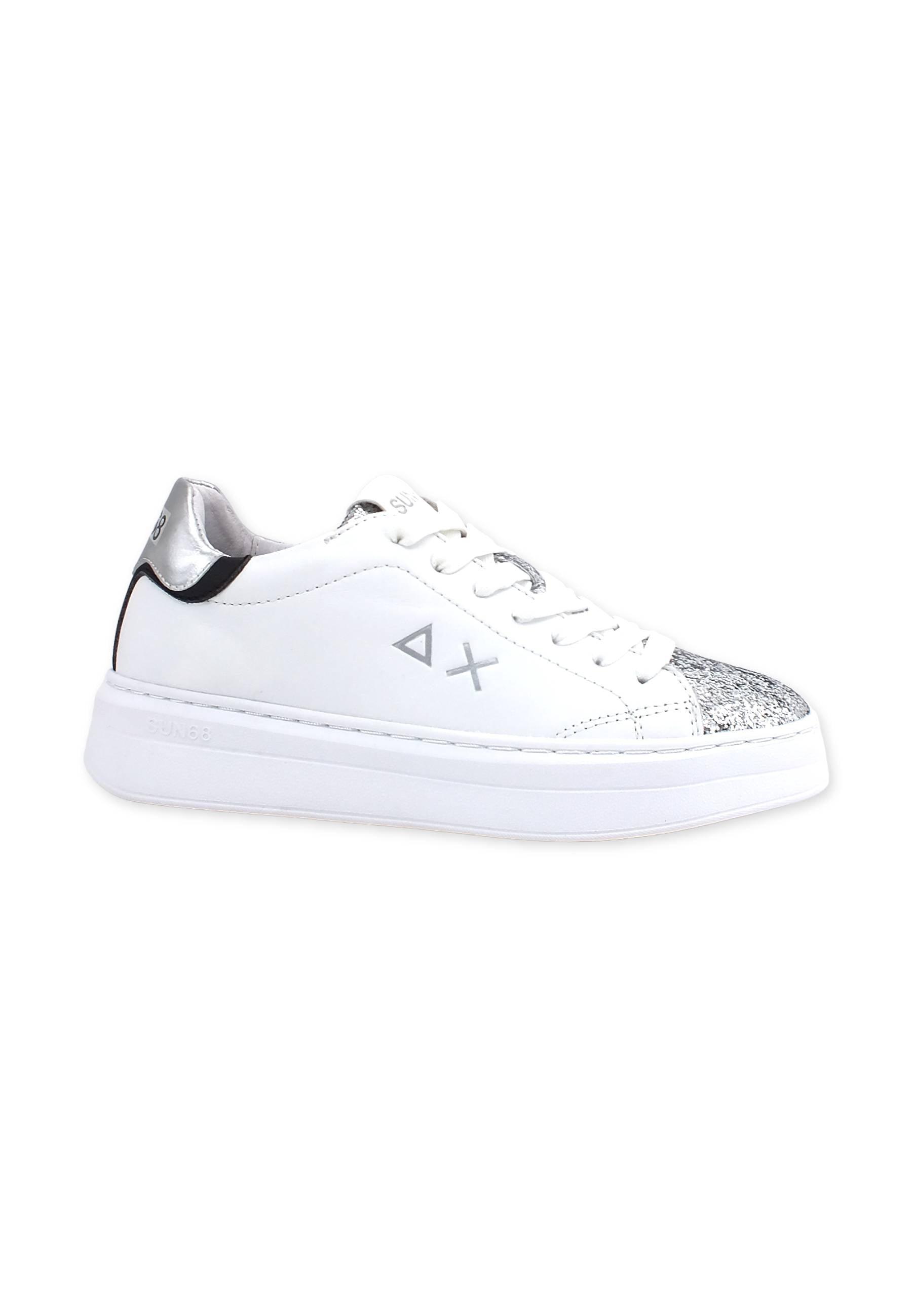 SUN68 Grace Sneaker Donna Bianco Argento Z42222 - Sandrini Calzature e Abbigliamento