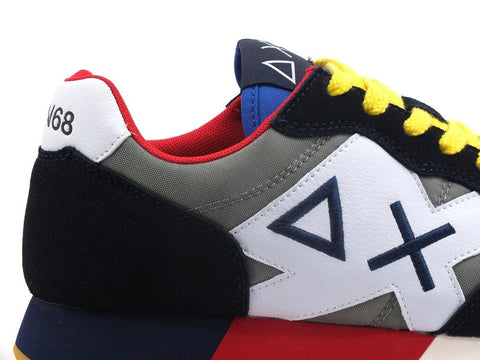 SUN68 Jack Tricolors Sneaker Running Navy Blue Grigio Z32111 - Sandrini Calzature e Abbigliamento