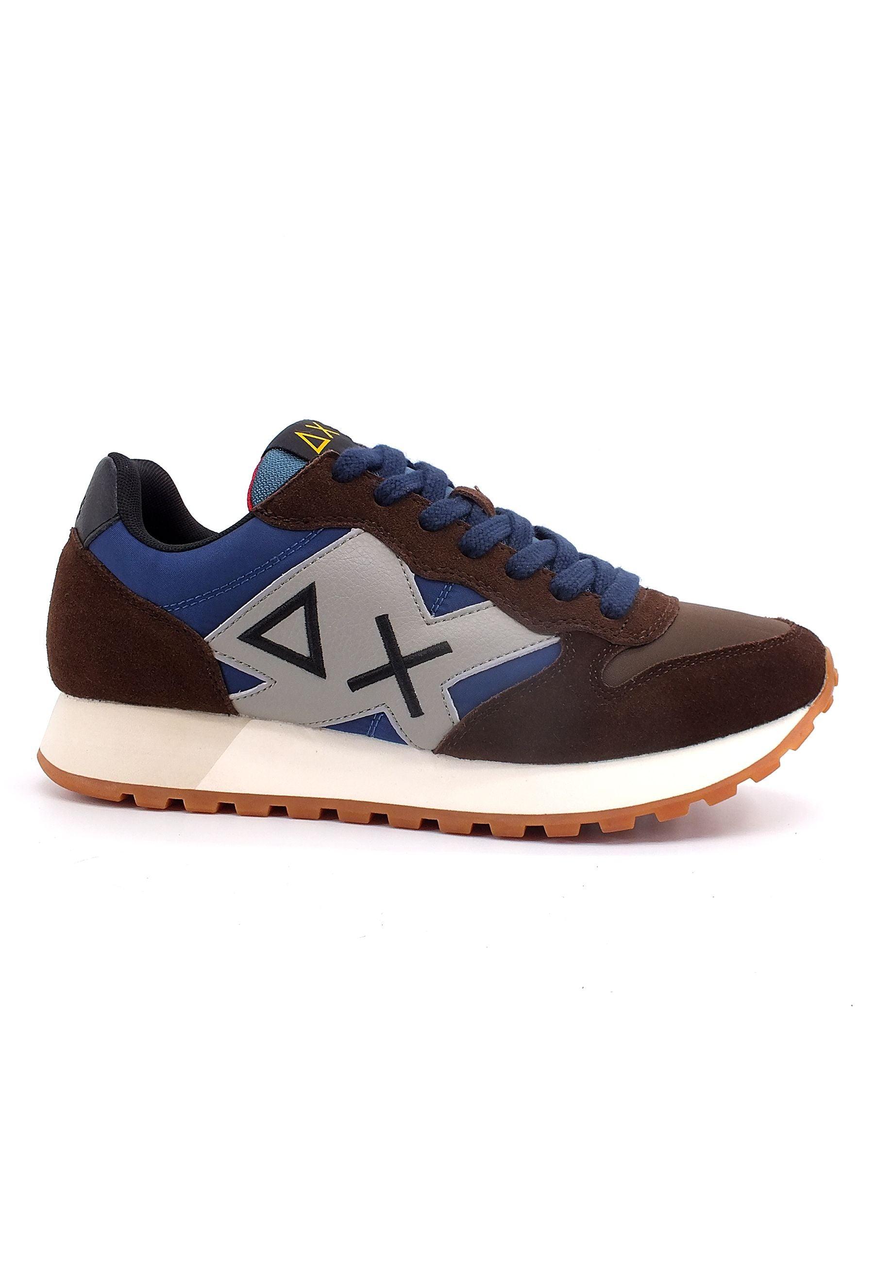 SUN68 Jaki Bicolor Sneaker Uomo Navy Blue Marrone Z42114 - Sandrini Calzature e Abbigliamento