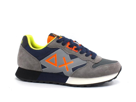SUN68 Jaki Fluo Sneaker Running Navy Blue Grigio Z41111 - Sandrini Calzature e Abbigliamento