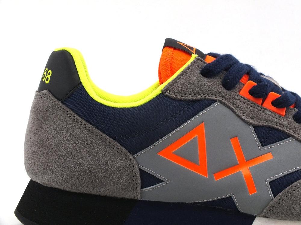 SUN68 Jaki Fluo Sneaker Running Navy Blue Grigio Z41111 - Sandrini Calzature e Abbigliamento