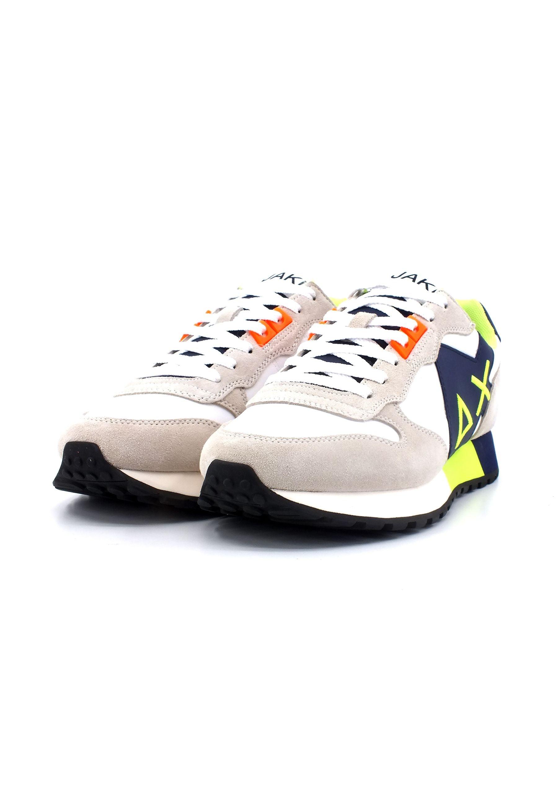 SUN68 Jaki Fluo Sneaker Uomo Bianco Z33113 - Sandrini Calzature e Abbigliamento