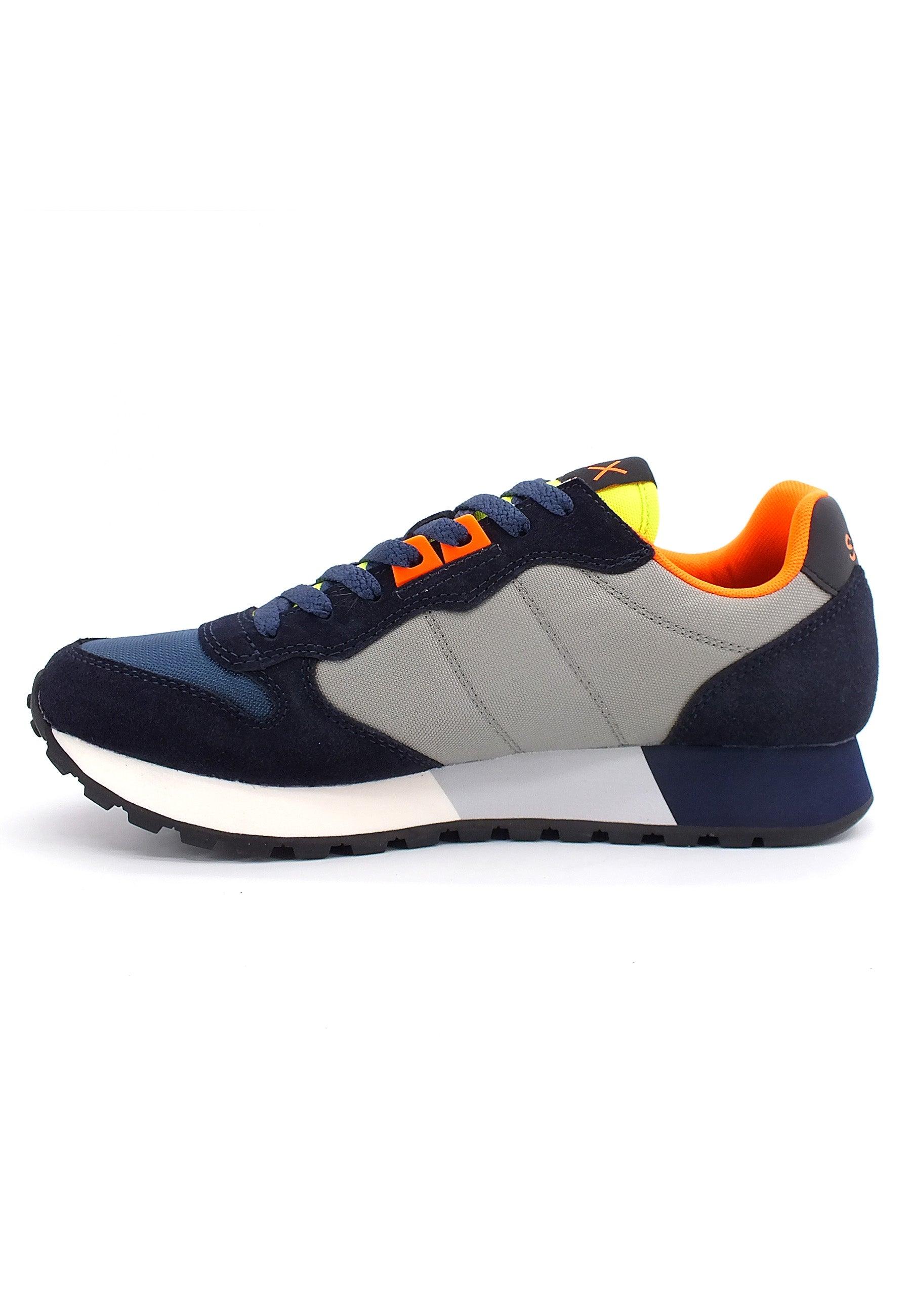 SUN68 Jaki Fluo Sneaker Uomo Navy Blue Grigio Medio Z42115 - Sandrini Calzature e Abbigliamento