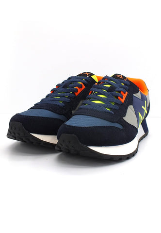 SUN68 Jaki Fluo Sneaker Uomo Navy Blue Grigio Medio Z42115 - Sandrini Calzature e Abbigliamento