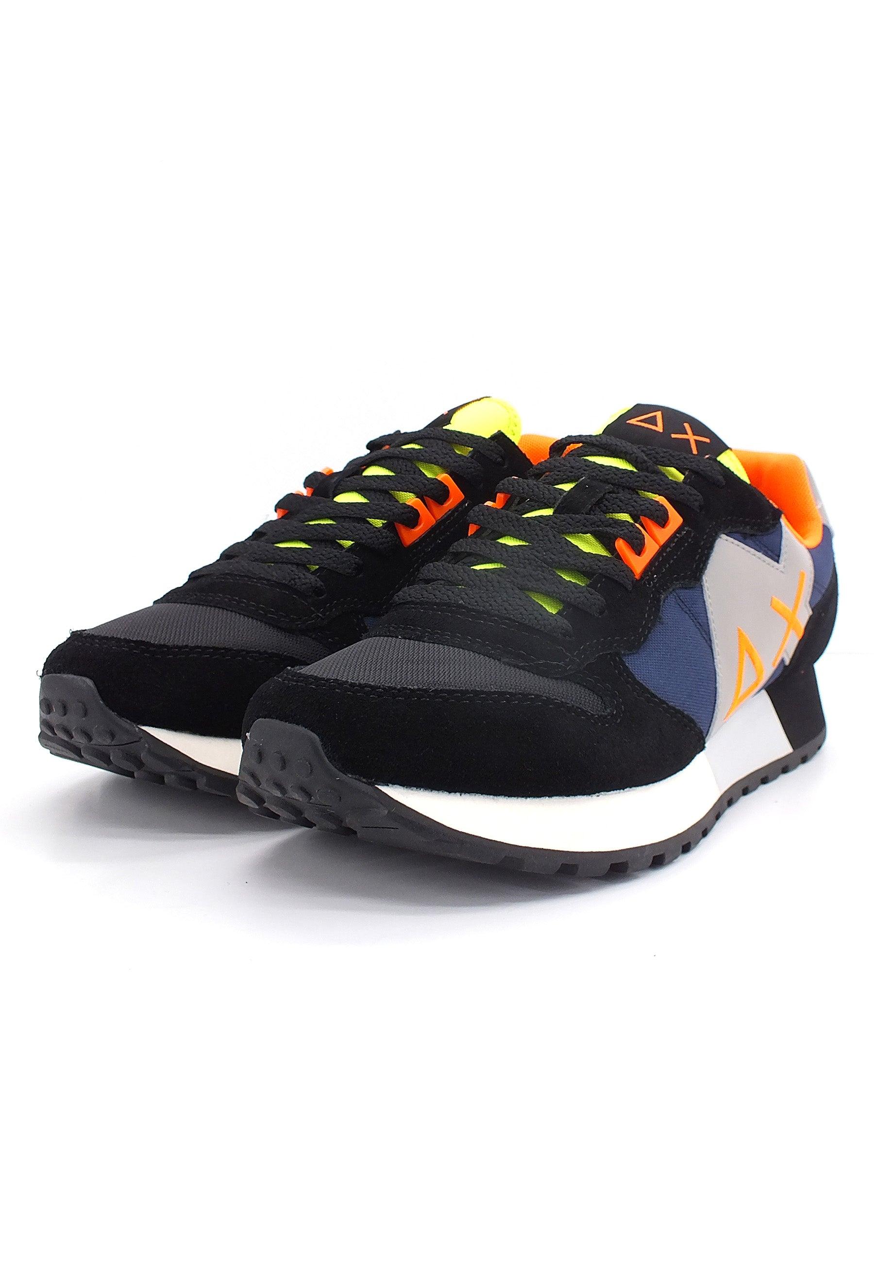 SUN68 Jaki Fluo Sneaker Uomo Nero Navy Blue Z42115 - Sandrini Calzature e Abbigliamento