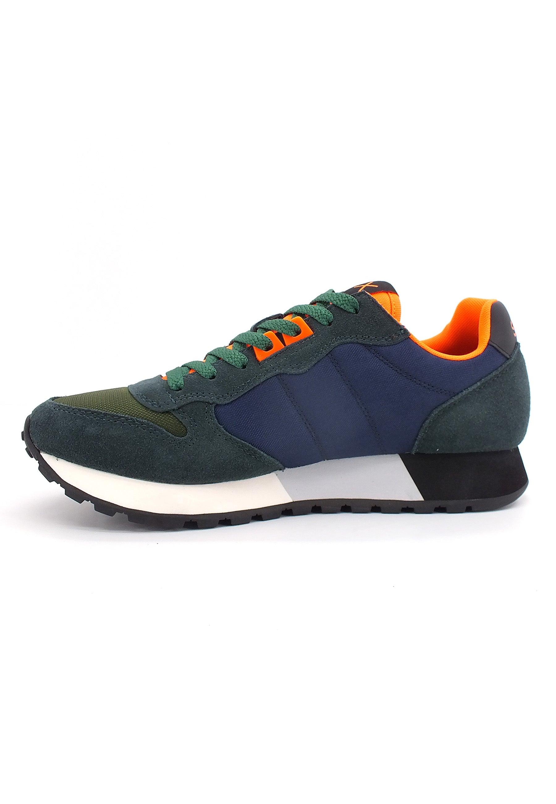 SUN68 Jaki Fluo Sneaker Uomo Verde Scuro Navy Blu Z42115 - Sandrini Calzature e Abbigliamento