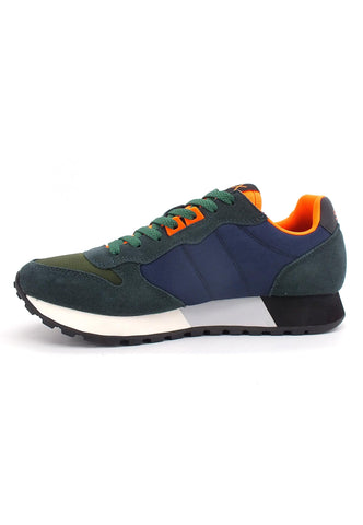 SUN68 Jaki Fluo Sneaker Uomo Verde Scuro Navy Blu Z42115 - Sandrini Calzature e Abbigliamento