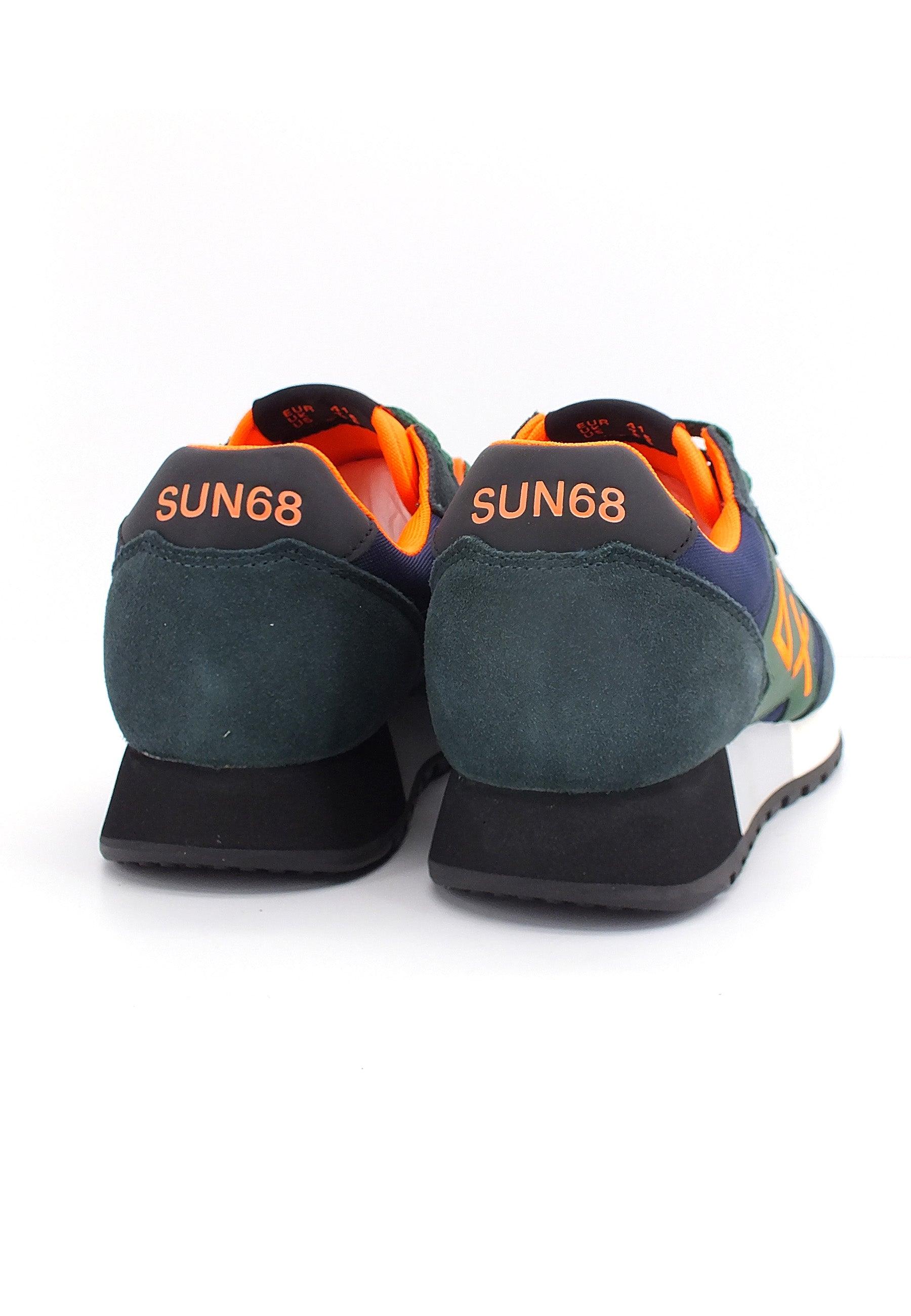 SUN68 Jaki Fluo Sneaker Uomo Verde Scuro Navy Blu Z42115 - Sandrini Calzature e Abbigliamento