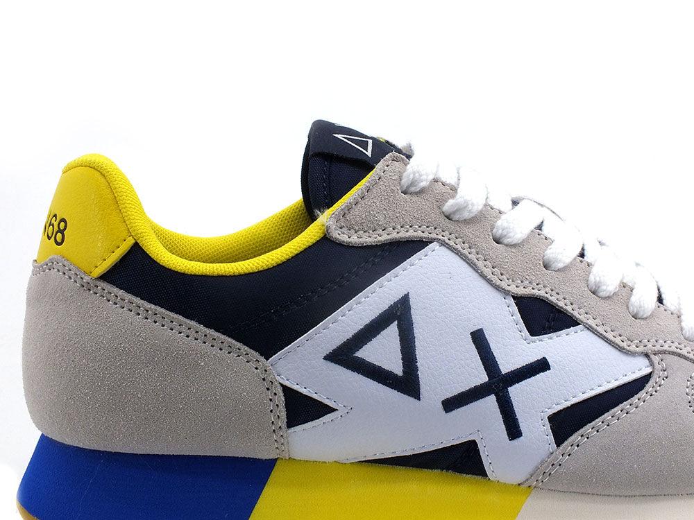 SUN68 Jaki Tricolors Sneaker Running Bianco Navy Blue Z32111 - Sandrini Calzature e Abbigliamento