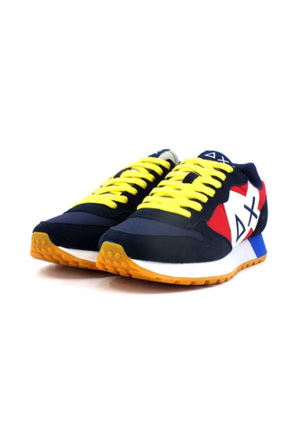 SUN68 Jaki Tricolors Sneaker Uomo Navy Blue Rosso Z33112 - Sandrini Calzature e Abbigliamento