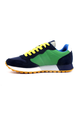 SUN68 Jaki Tricolors Sneaker Uomo Navy Blue Verde Prato Z33112 - Sandrini Calzature e Abbigliamento