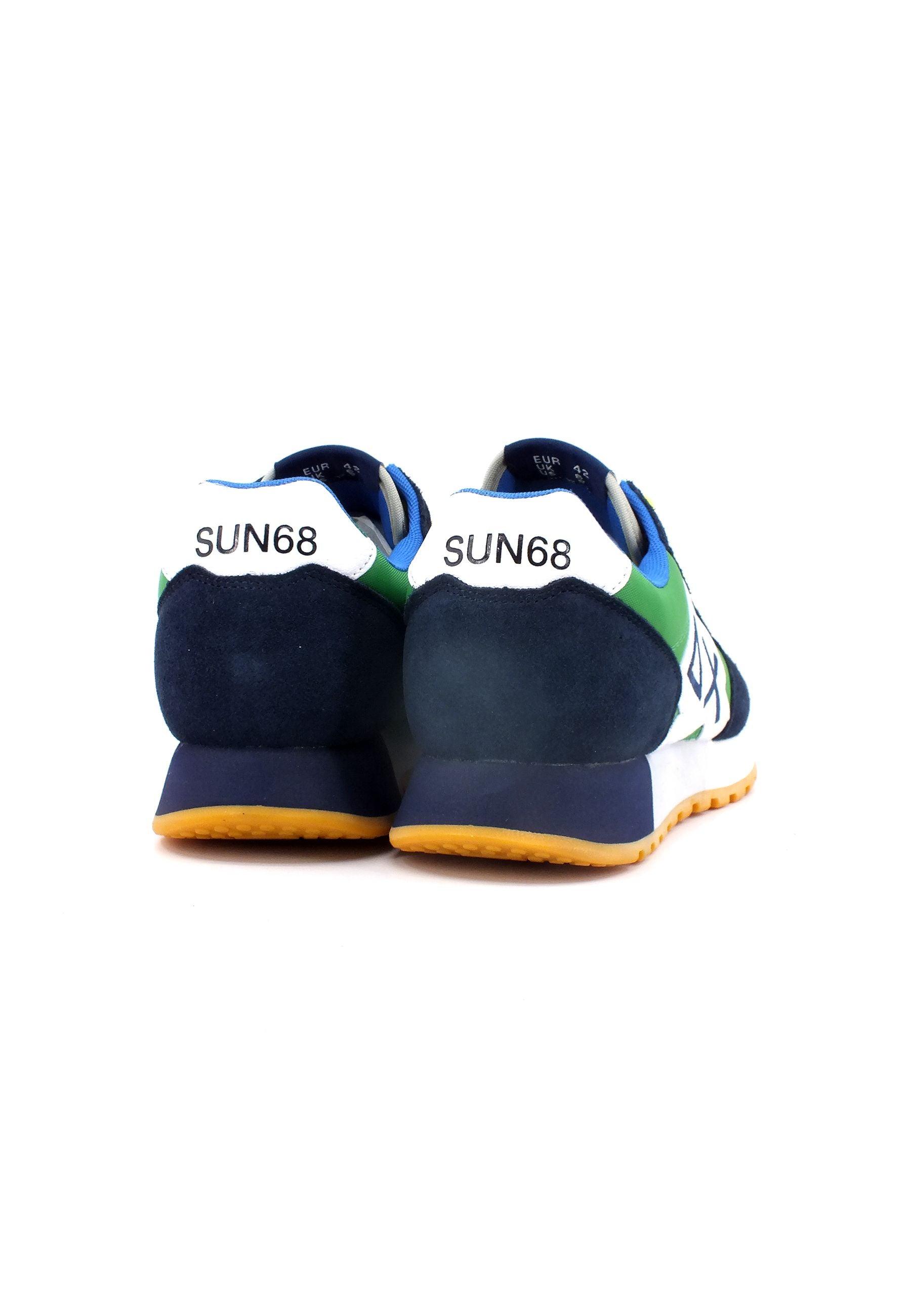 SUN68 Jaki Tricolors Sneaker Uomo Navy Blue Verde Prato Z33112 - Sandrini Calzature e Abbigliamento