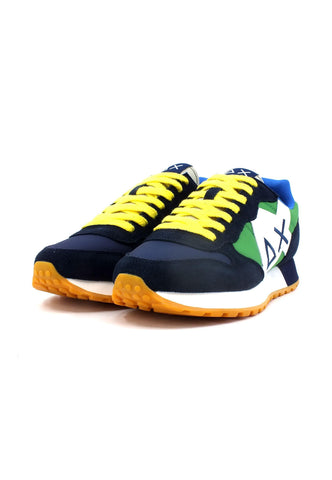 SUN68 Jaki Tricolors Sneaker Uomo Navy Blue Verde Prato Z33112 - Sandrini Calzature e Abbigliamento