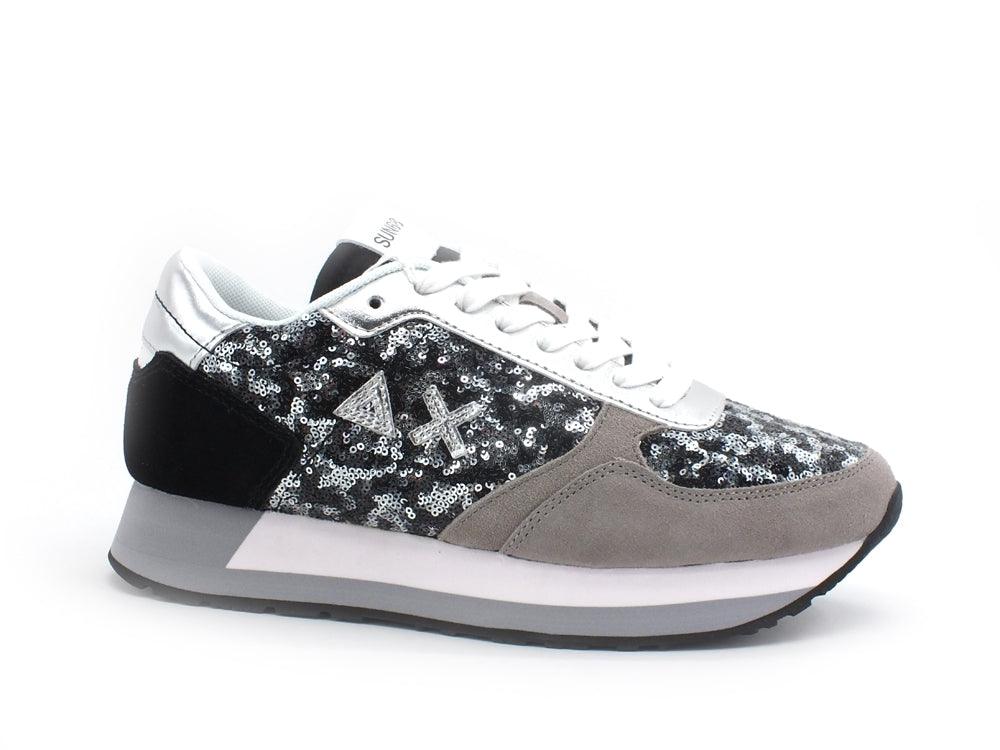 SUN68 Kate Pailettes Sneaker Running Donna Grigio Scuro Nero Z31221 - Sandrini Calzature e Abbigliamento