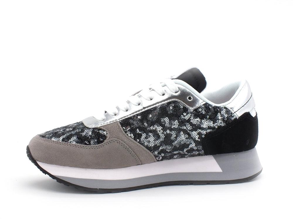 SUN68 Kate Pailettes Sneaker Running Donna Grigio Scuro Nero Z31221 - Sandrini Calzature e Abbigliamento