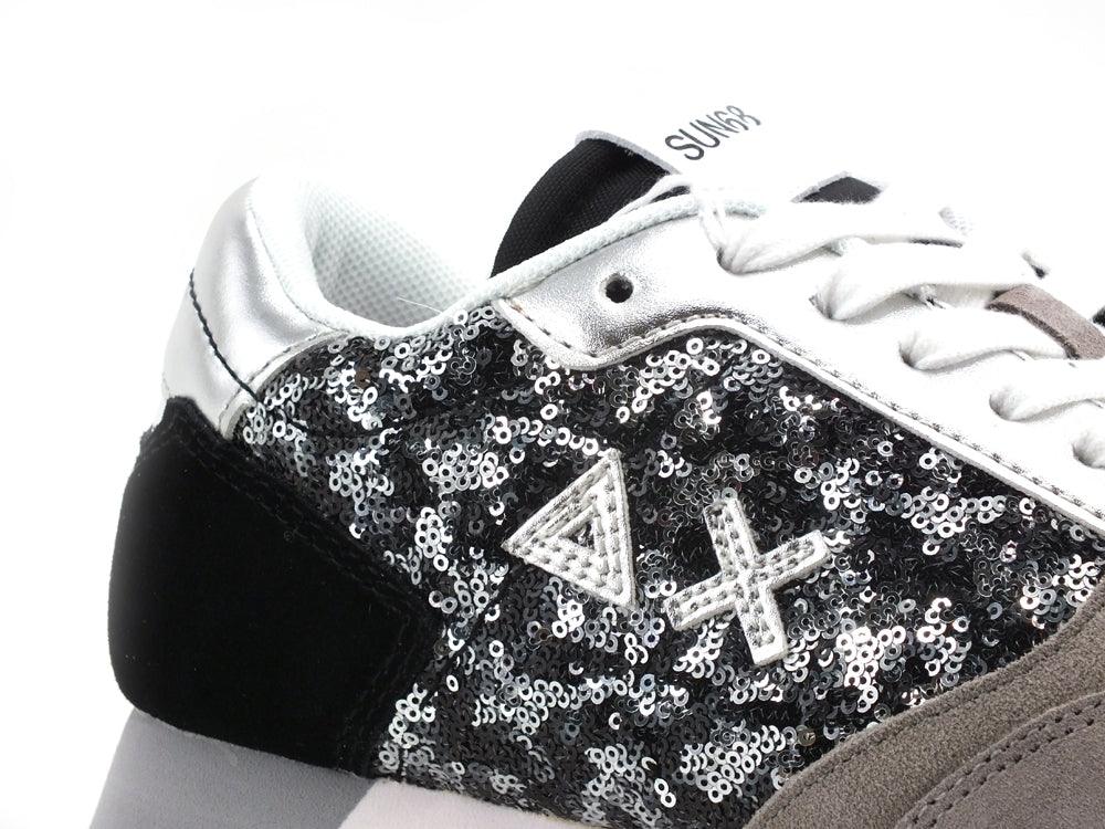 SUN68 Kate Pailettes Sneaker Running Donna Grigio Scuro Nero Z31221 - Sandrini Calzature e Abbigliamento