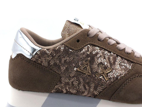 SUN68 Kate Pailettes Sneaker Running Pailettes Beige Z41222 - Sandrini Calzature e Abbigliamento