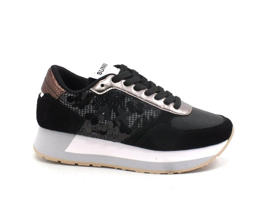 SUN68 Kate Pailettes Sneaker Running Pizzo Nero Z41217 - Sandrini Calzature e Abbigliamento