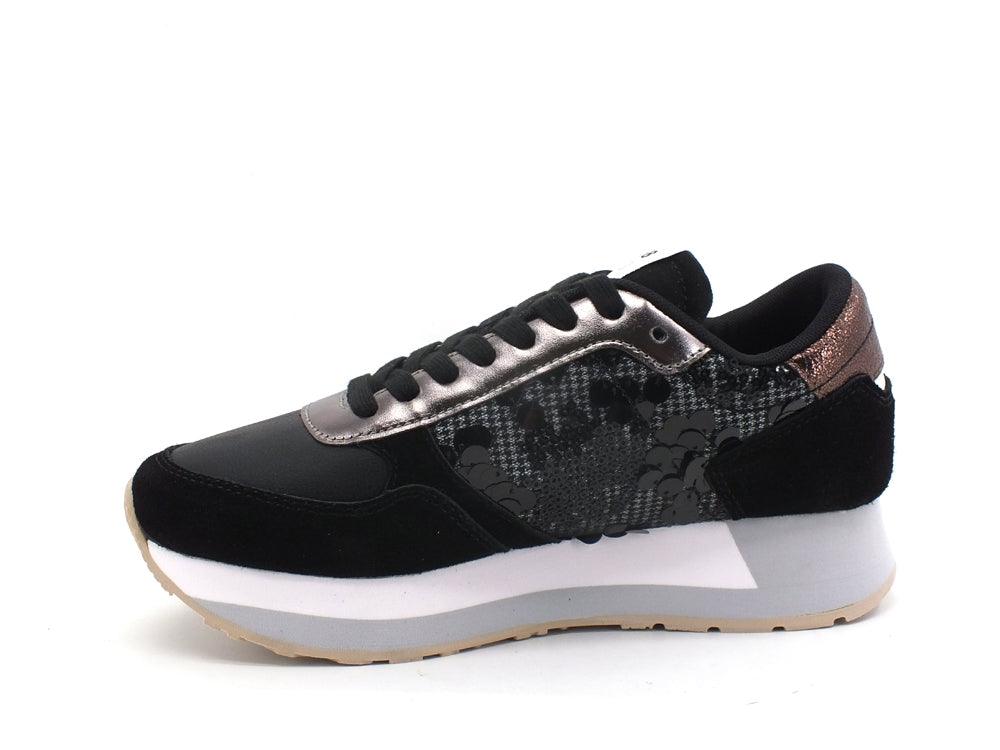 SUN68 Kate Pailettes Sneaker Running Pizzo Nero Z41217 - Sandrini Calzature e Abbigliamento
