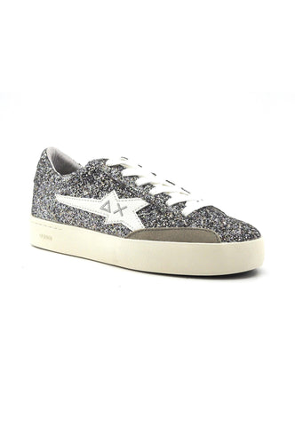 SUN68 Katy Glitter Sneaker Donna Argento Z43222 - Sandrini Calzature e Abbigliamento