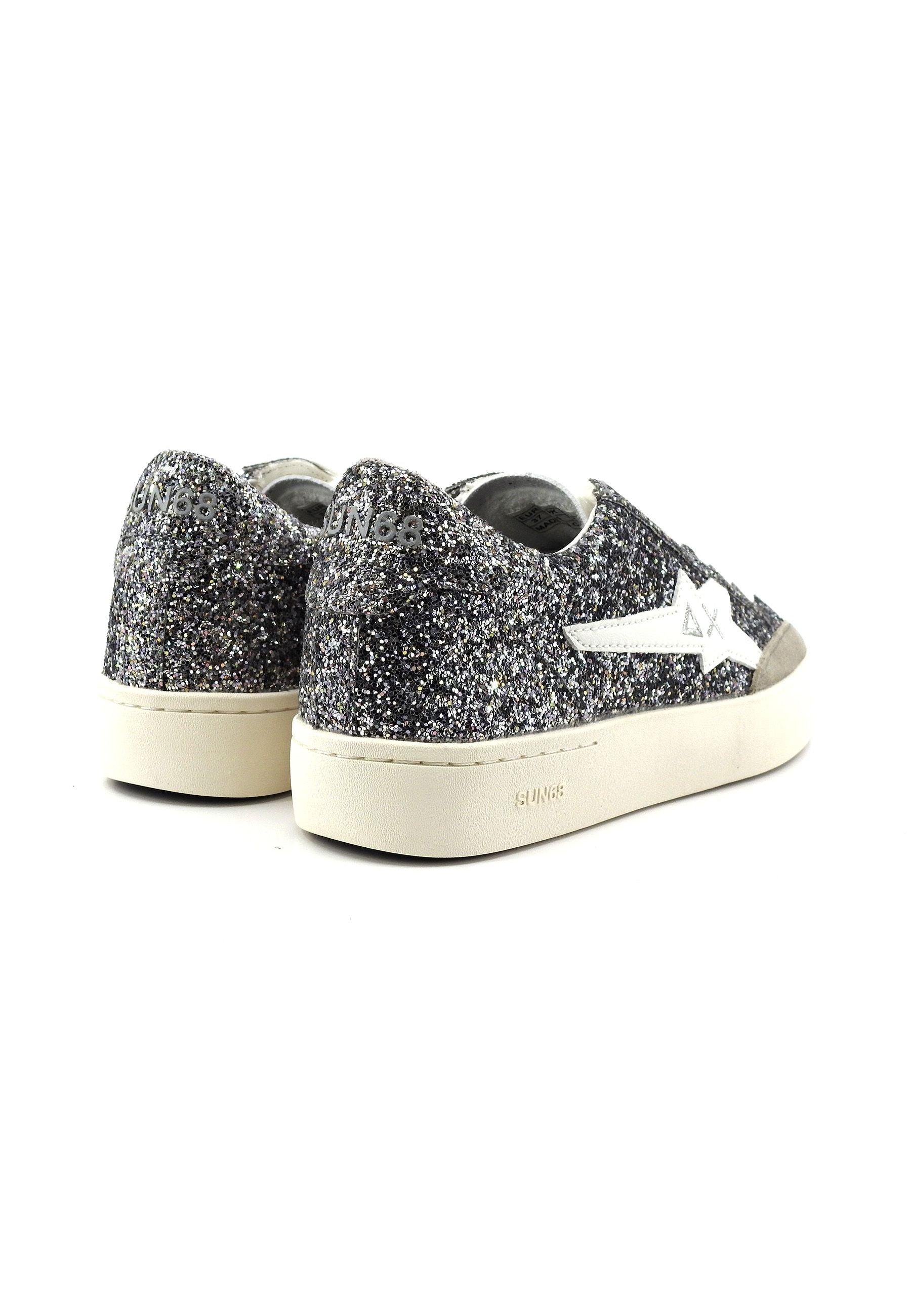 SUN68 Katy Glitter Sneaker Donna Argento Z43222 - Sandrini Calzature e Abbigliamento