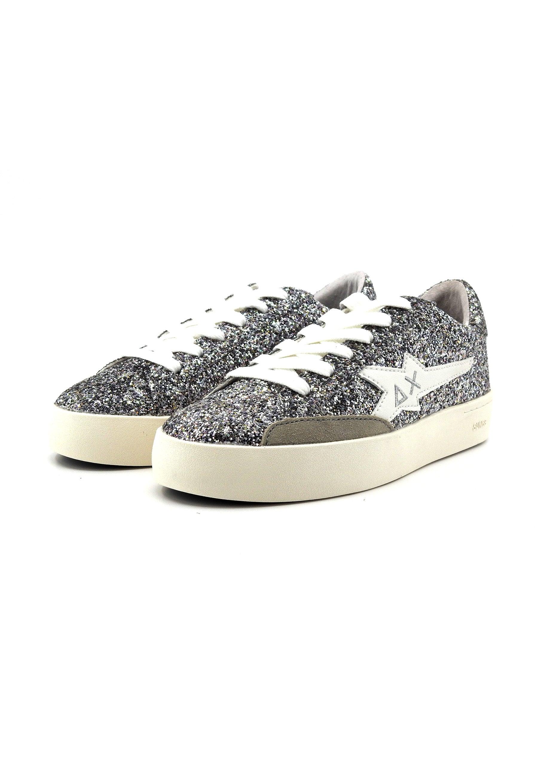 SUN68 Katy Glitter Sneaker Donna Argento Z43222 - Sandrini Calzature e Abbigliamento