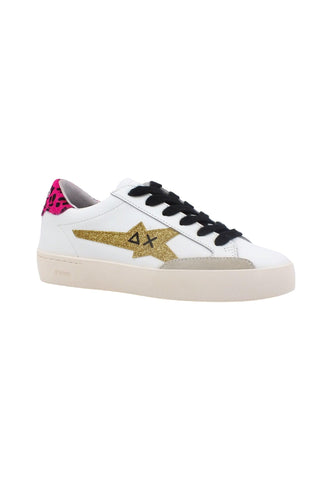 SUN68 Katy Leather Sneaker Donna Bianco Oro Z43221 - Sandrini Calzature e Abbigliamento