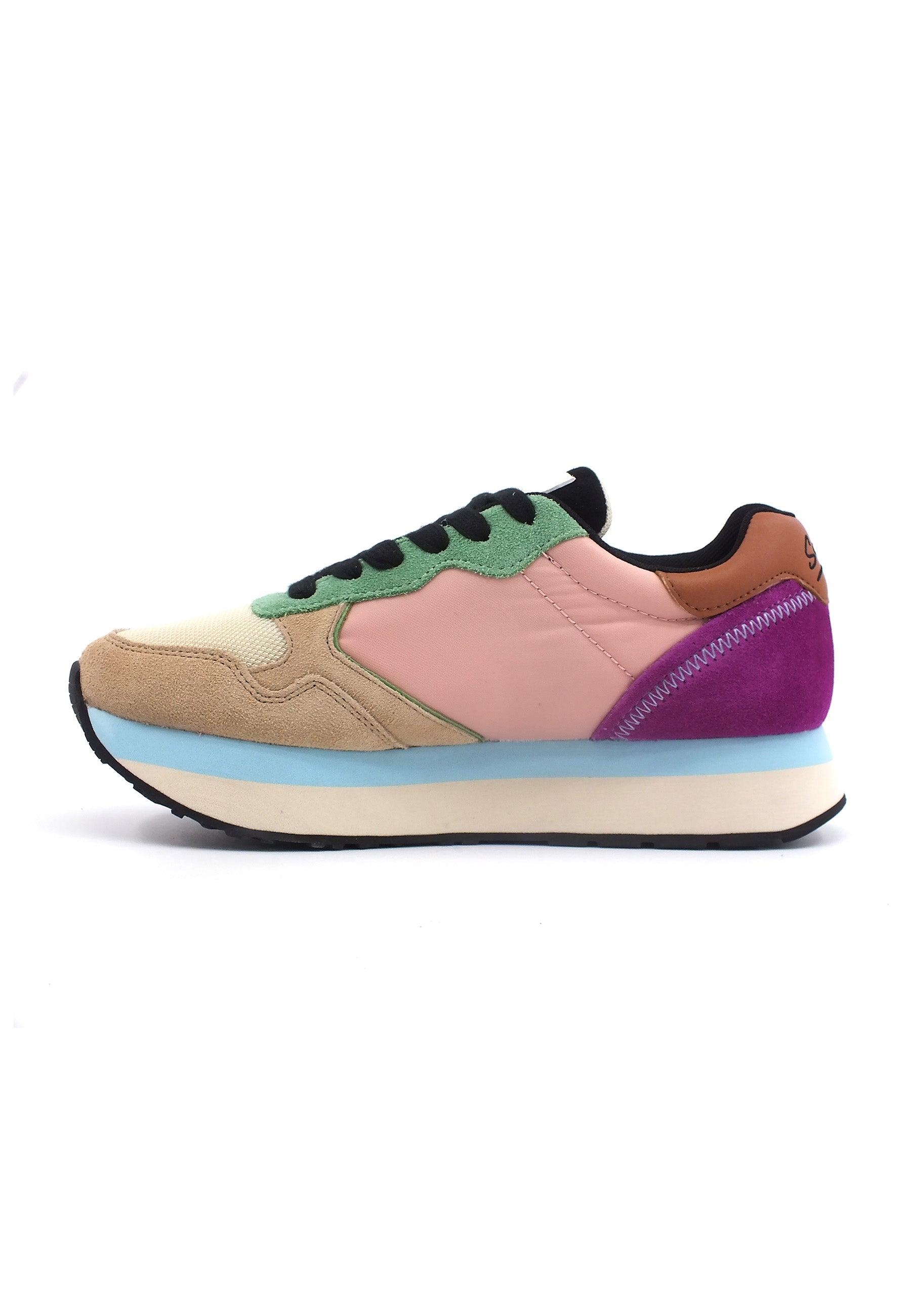 SUN68 Kelly Multicolor Sneaker Donna Rosa Bianco Panna Z43219 - Sandrini Calzature e Abbigliamento