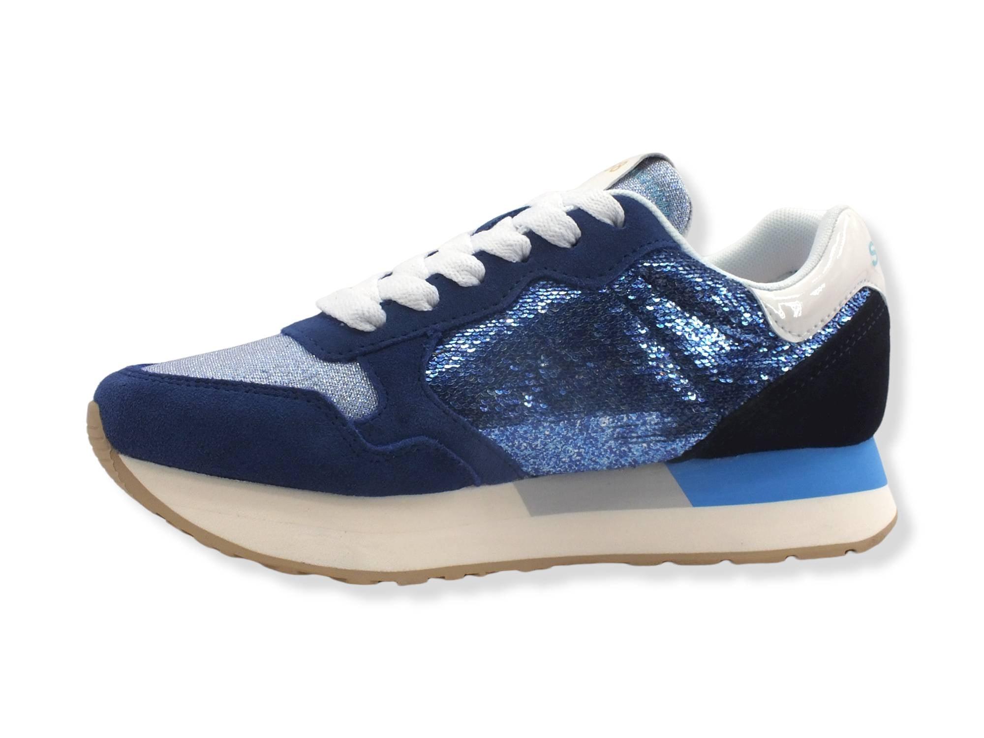 SUN68 Kelly Pailettes Sneaker Blu Royal Z322220 - Sandrini Calzature e Abbigliamento