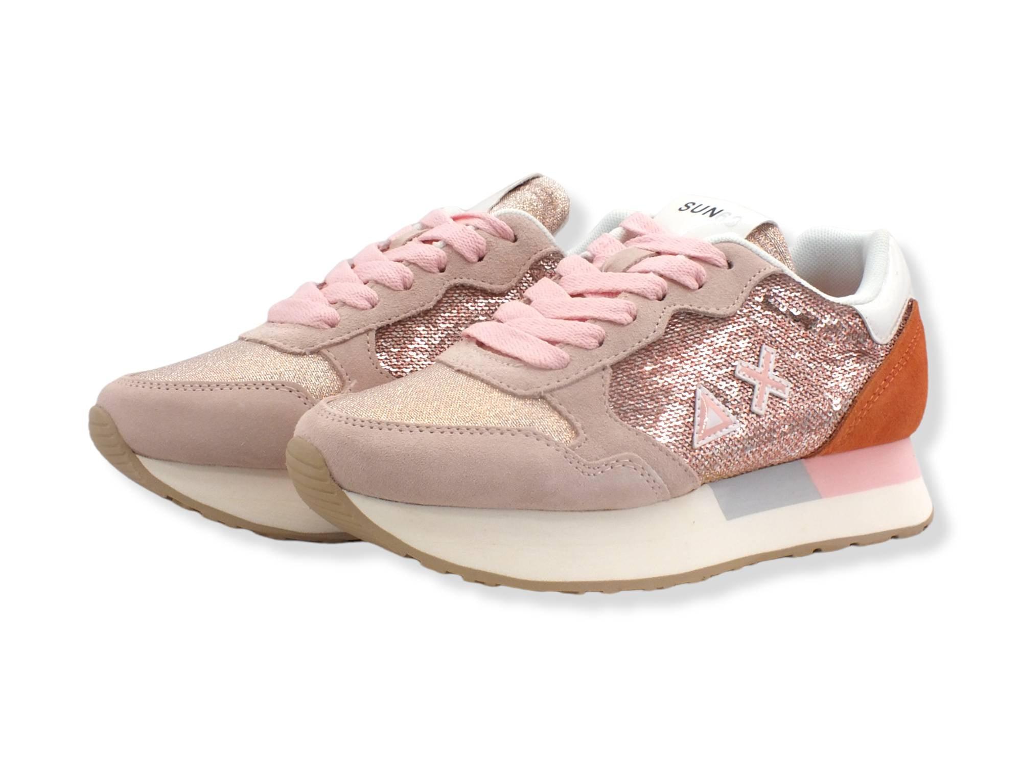 SUN68 Kelly Pailettes Sneaker Rosa Porcellana Z322220 - Sandrini Calzature e Abbigliamento