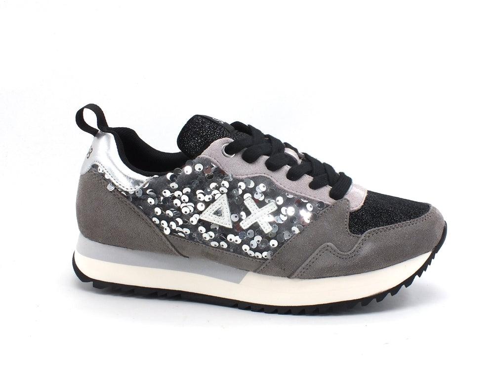 SUN68 Kelly Pailettes Sneaker Suede Grigio Medio Z41215 - Sandrini Calzature e Abbigliamento