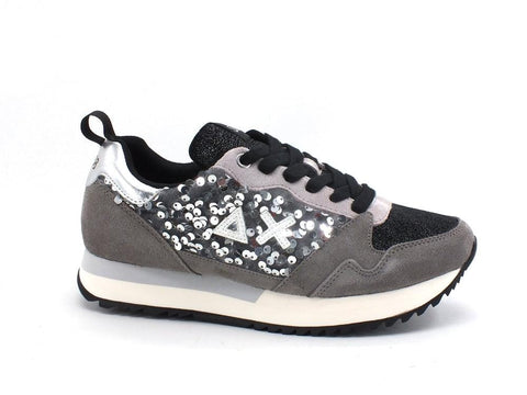 SUN68 Kelly Pailettes Sneaker Suede Grigio Medio Z41215 - Sandrini Calzature e Abbigliamento