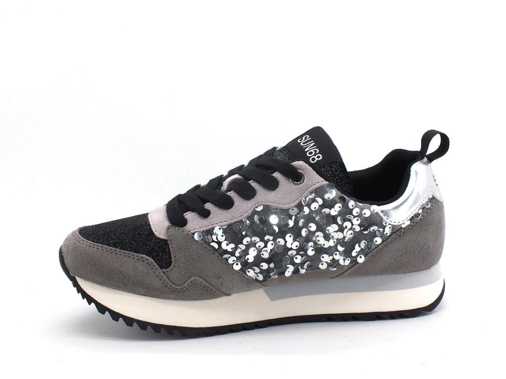 SUN68 Kelly Pailettes Sneaker Suede Grigio Medio Z41215 - Sandrini Calzature e Abbigliamento