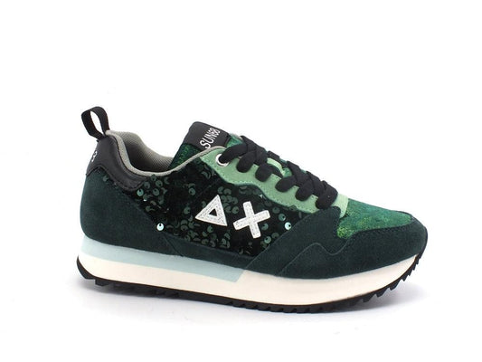 SUN68 Kelly Pailettes Sneaker Suede Verde Scuro Z41215 - Sandrini Calzature e Abbigliamento