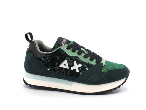 SUN68 Kelly Pailettes Sneaker Suede Verde Scuro Z41215 - Sandrini Calzature e Abbigliamento