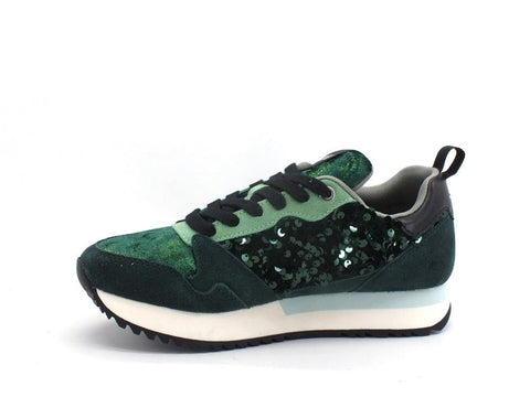 SUN68 Kelly Pailettes Sneaker Suede Verde Scuro Z41215 - Sandrini Calzature e Abbigliamento