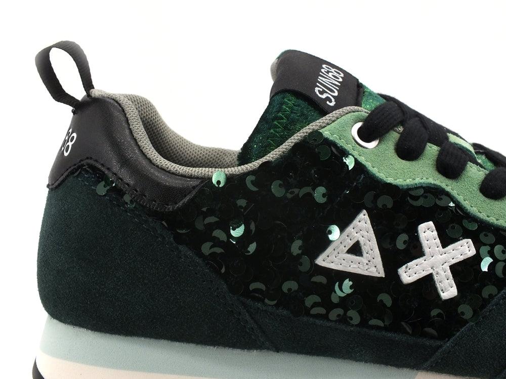 SUN68 Kelly Pailettes Sneaker Suede Verde Scuro Z41215 - Sandrini Calzature e Abbigliamento