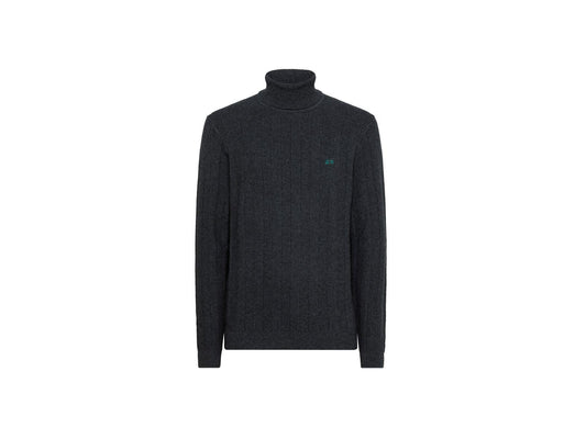 SUN68 Maglione Collo Altro Lavorazione Maglia Grigio Scuro K41118 - Sandrini Calzature e Abbigliamento