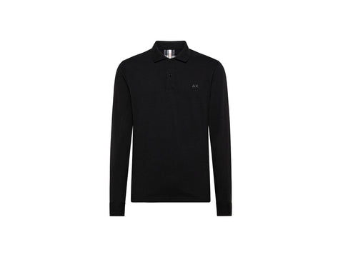 SUN68 Polo Manica Lunga Toppa Gomito Nero A41107 - Sandrini Calzature e Abbigliamento