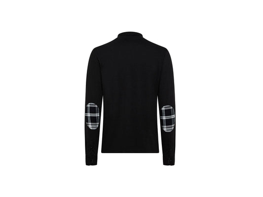 SUN68 Polo Manica Lunga Toppa Gomito Nero A41107 - Sandrini Calzature e Abbigliamento