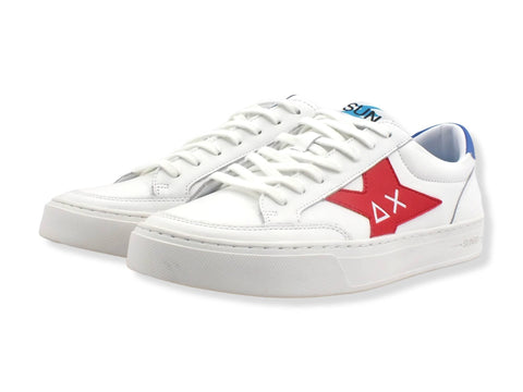 SUN68 Skate Sneaker Bianco Rosso Z32125BR - Sandrini Calzature e Abbigliamento