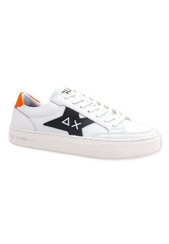 SUN68 Skate Sneaker Uomo Bianco Arancio Fluo Z42125 - Sandrini Calzature e Abbigliamento