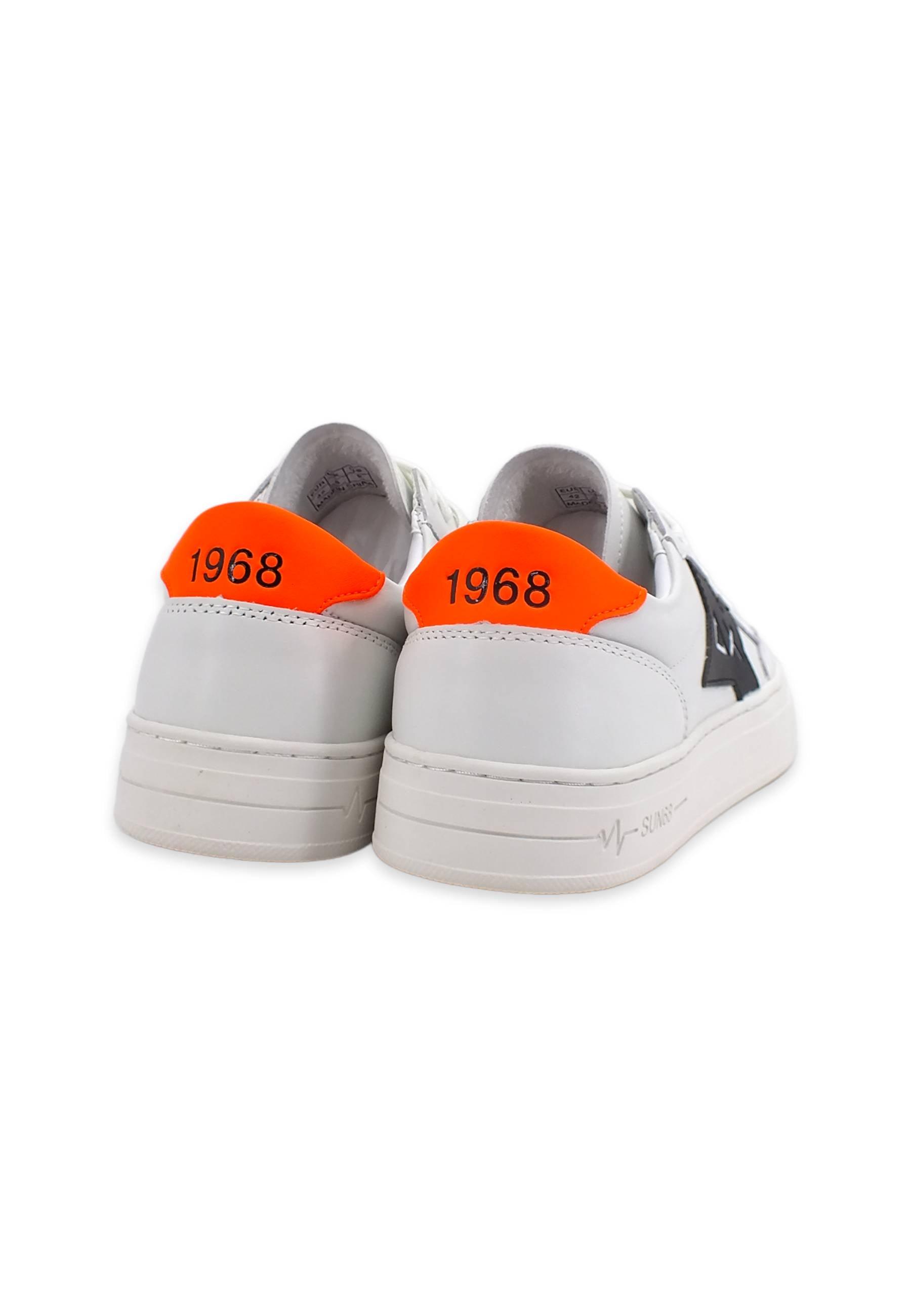 SUN68 Skate Sneaker Uomo Bianco Arancio Fluo Z42125 - Sandrini Calzature e Abbigliamento